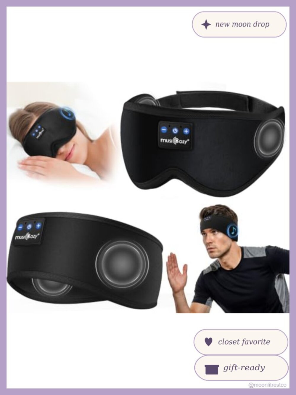 2 Pack Sleep Mask Headphones Bluetooth Headband Eye Mask Set